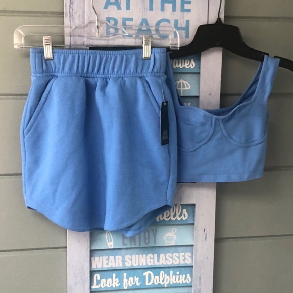 Wild Fable Blue two piece matching outfit. fleece mini skirt & tank set  XXS ⚡️ - Picture 13 of 16